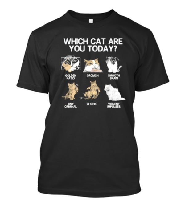Which Cat Are You Today Golden Ratio Cromch Smooth Brain Tiny Criminal Chonk Violent Impulses T-Shirt