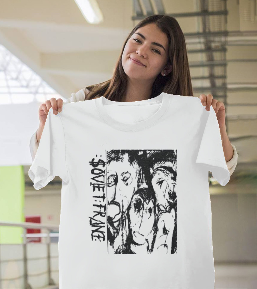 Zoviet France Distorted Faces Monochrome T-Shirt