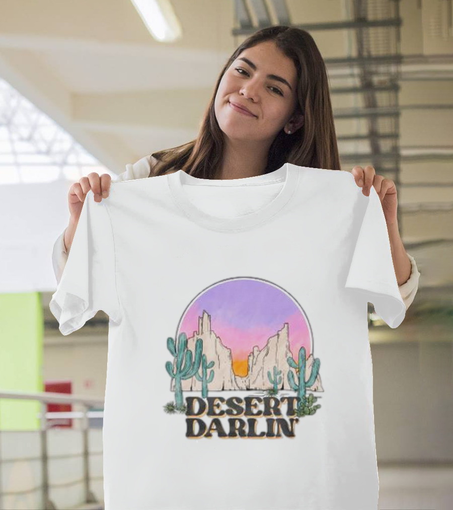 Desert Darlin Cactus Sunset on Champion T-Shirt