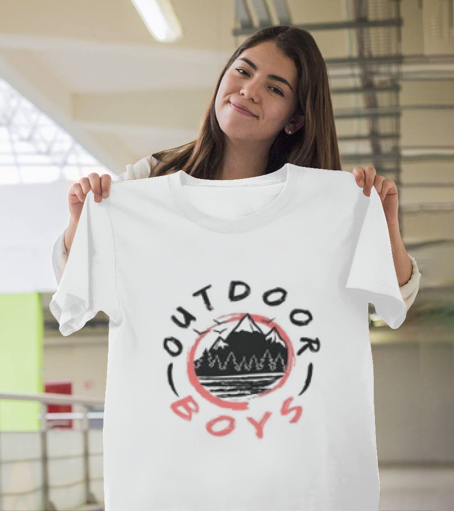 Outdoor Boys Mountain Adventure Circle Forest T-Shirt
