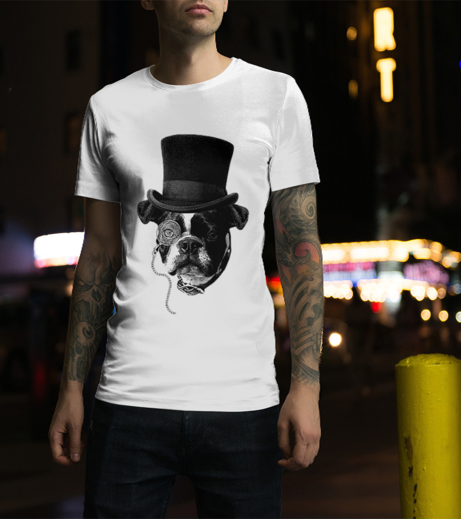 Winston Howl III Monocle Dog Top Hat T-Shirt