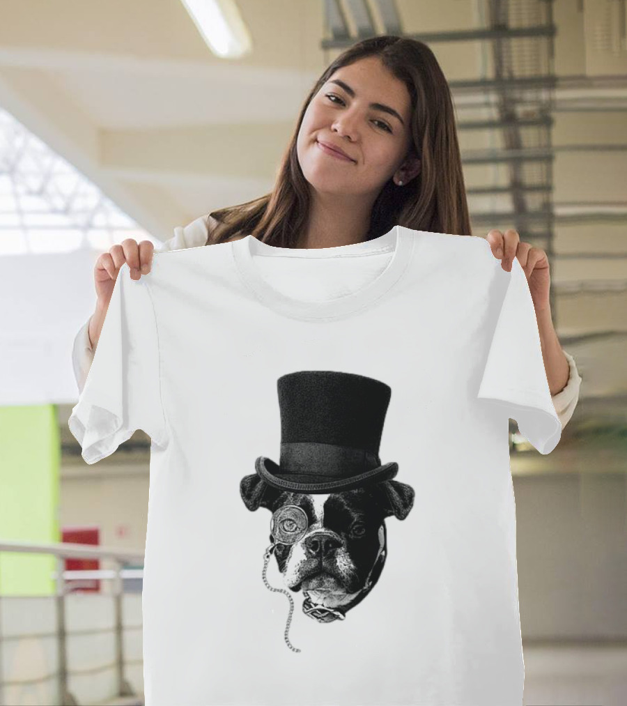 Winston Howl III Monocle Dog Top Hat T-Shirt