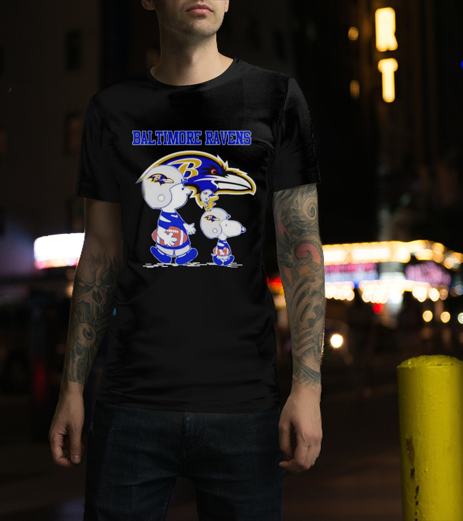 Baltimore Ravens Snoopy Football Helmets Ravens T-Shirt