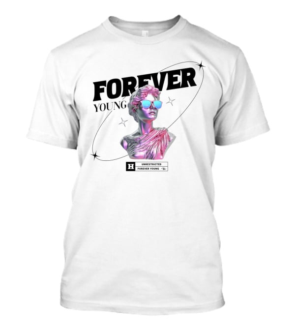 Forever Young Unrestricted Statue With Sunglasses T-Shirt