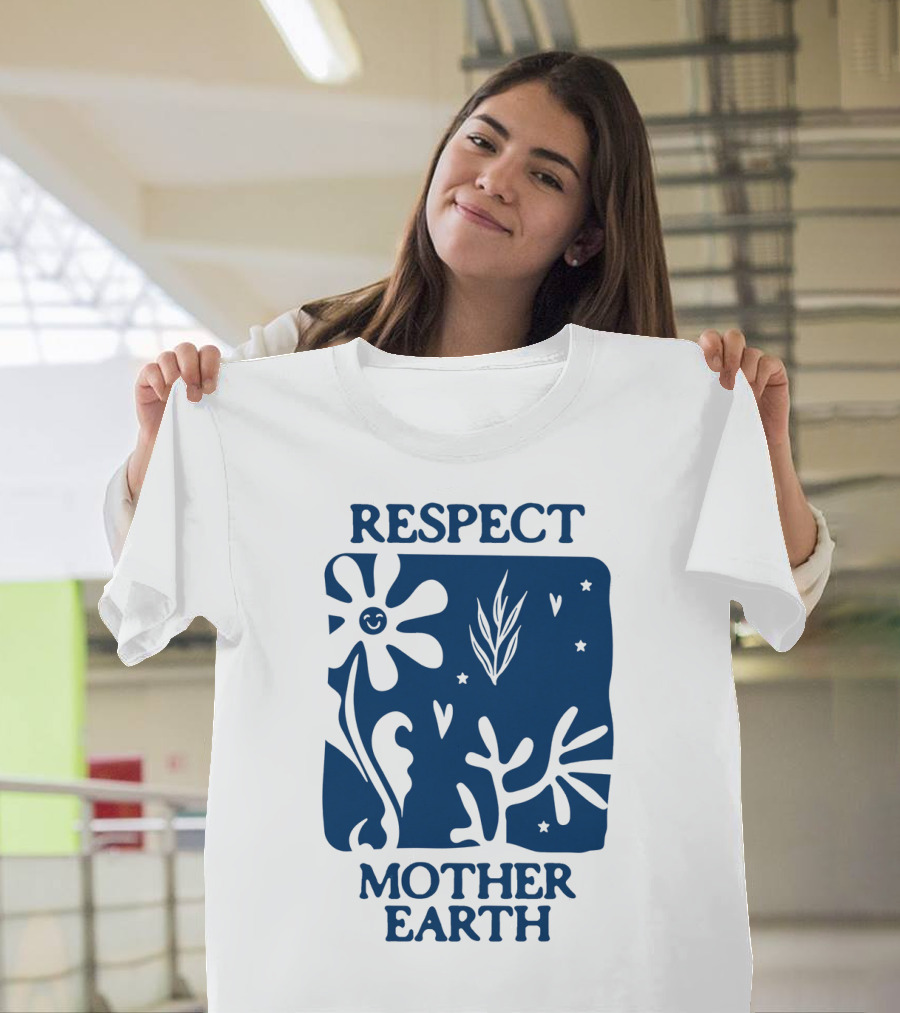 Respect Mother Earth Flower Stars Boho T-Shirt