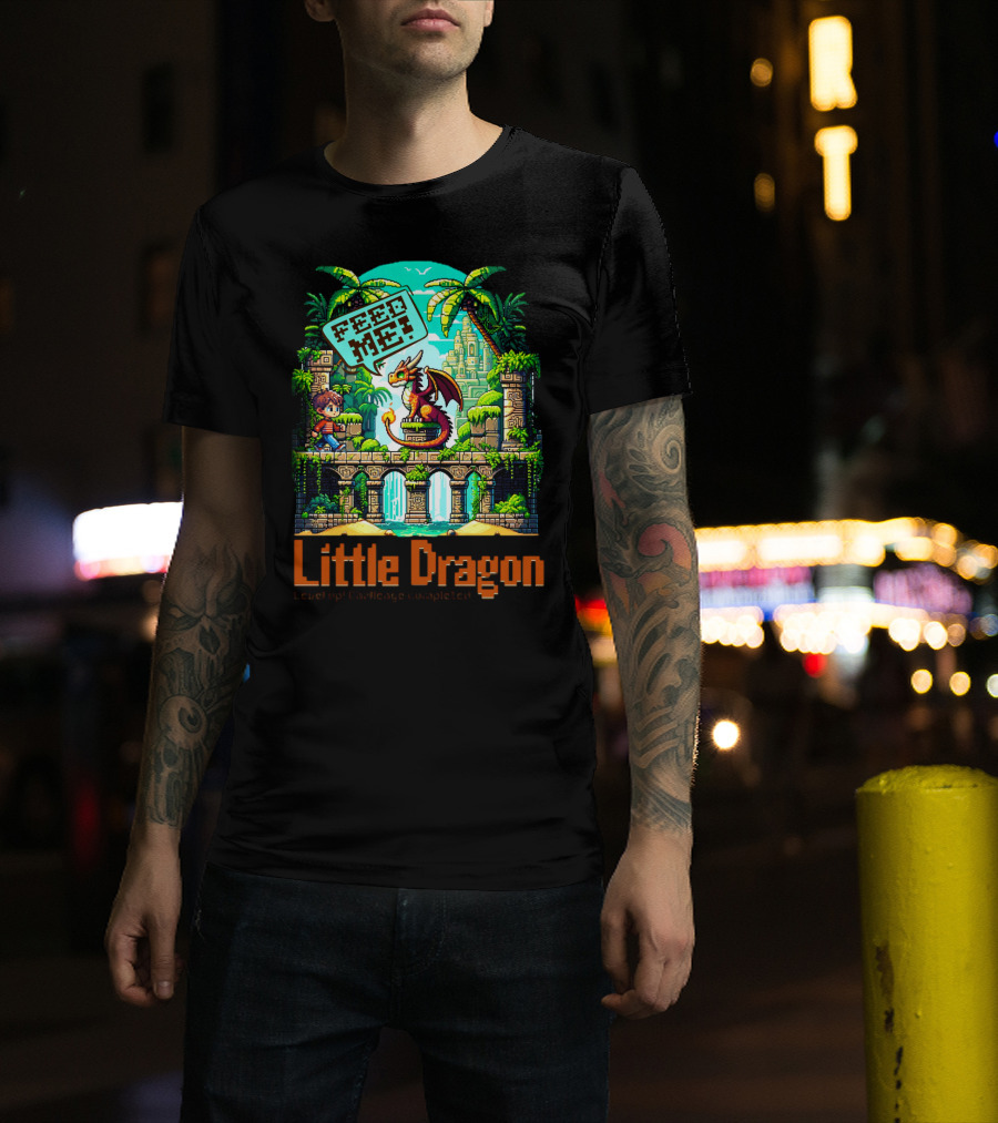 Little Dragon Feed Me Level Up Challenge Completed T-Shirt