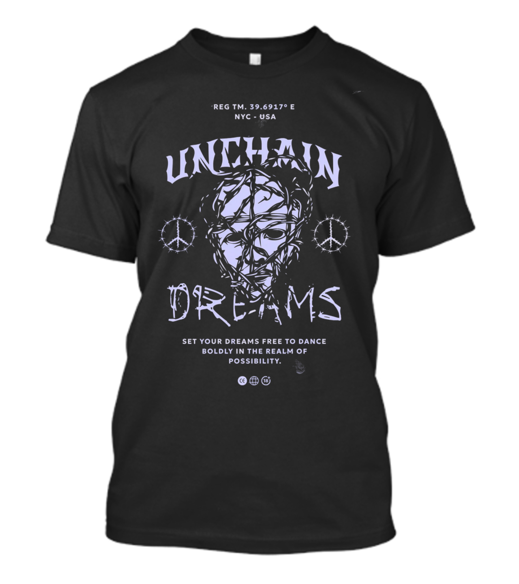 UNCHAIN DREAMS NYC USA Peace Symbols Realm Of Possibility T-Shirt