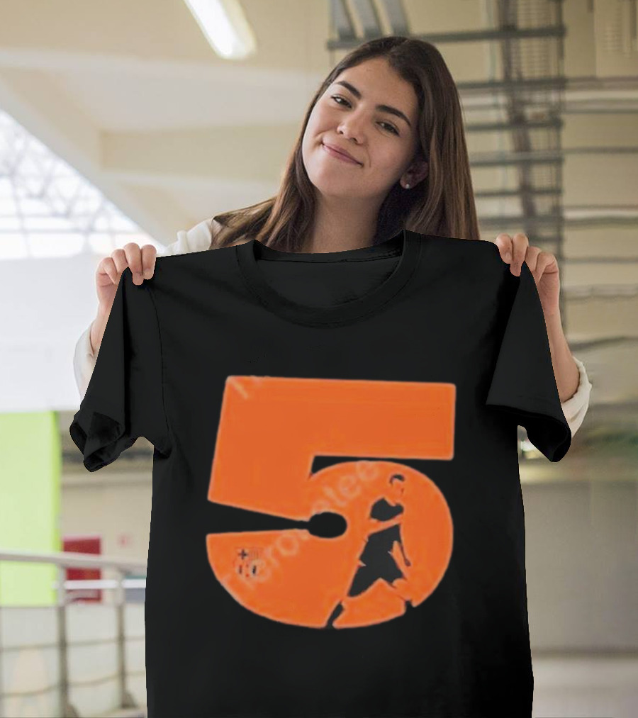 Sergio Number 5 Orange Soccer Player T-Shirt