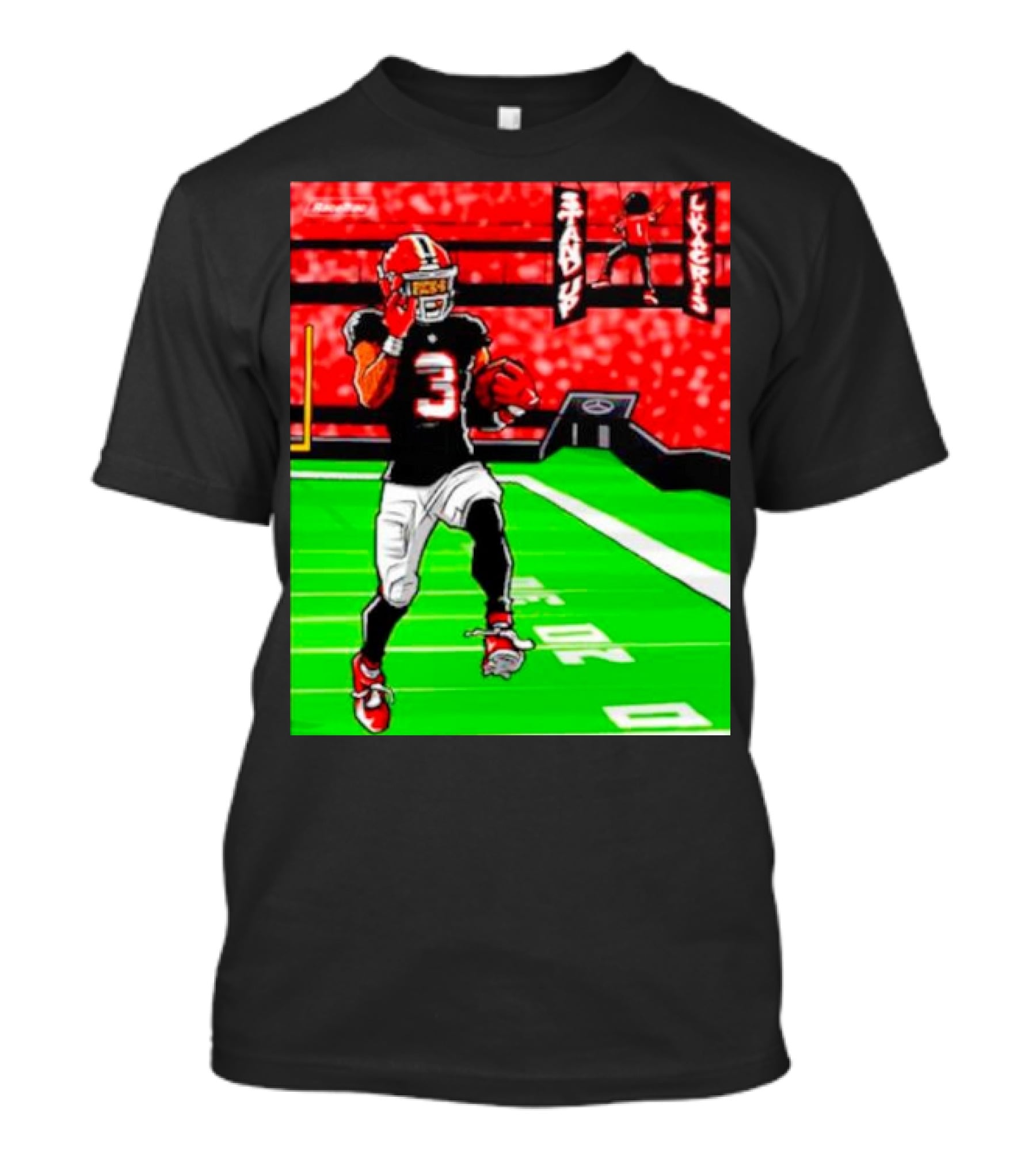 Stand Up Ludacris Football Player Number 3 On Green Field T-Shirt