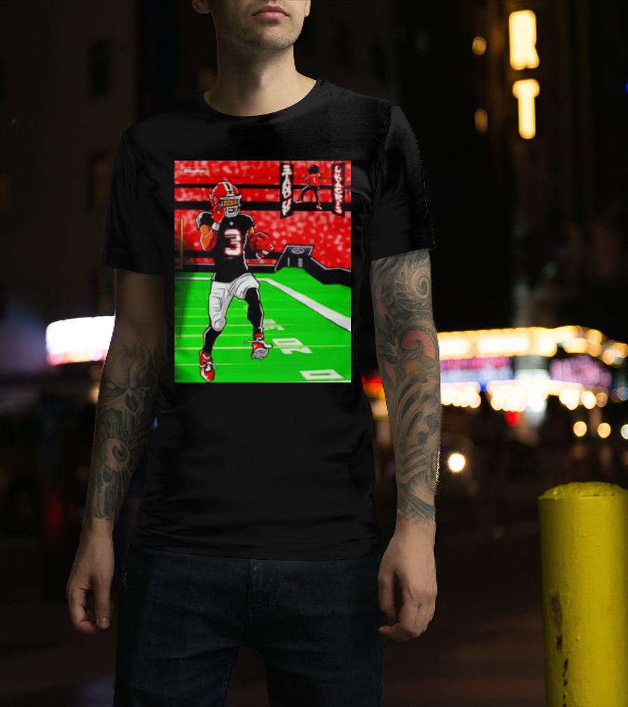 Stand Up Ludacris Football Player Number 3 On Green Field T-Shirt