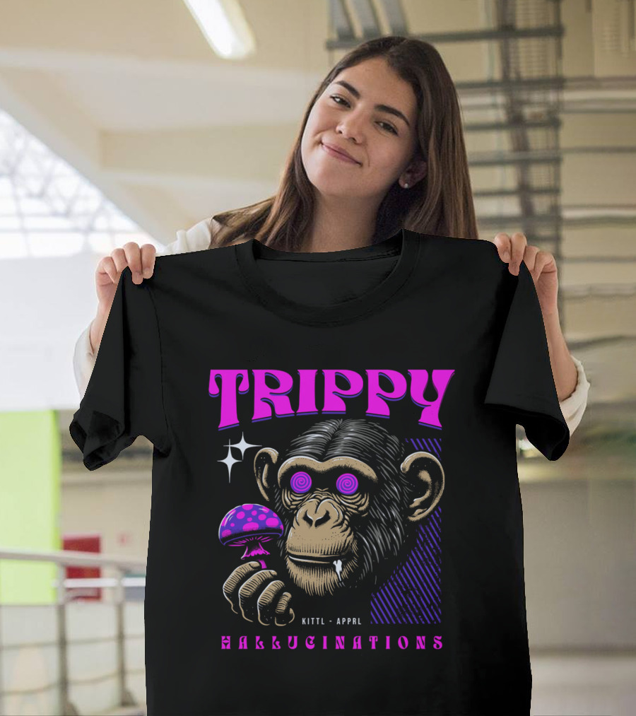 Trippy Hallucinations Chimpanzee Kittl Apprl T-Shirt