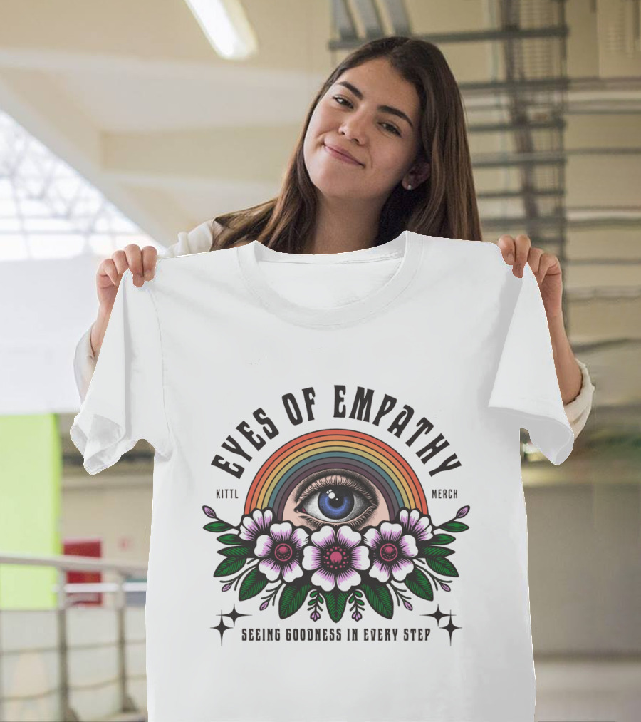 Eyes Of Empathy One Eye Rainbow Flower Decoration T-Shirt