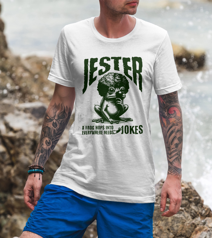 Jester Frog Hops Into Everywhere Needs Jokes T-Shirt
