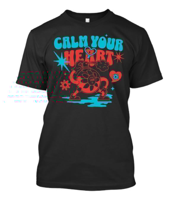 CALM YOUR HEART Retro Floral Cartoon Explosion T-Shirt