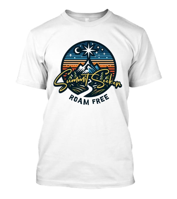 Summit Seeker Roam Free Mountain Adventure Night Sky T-Shirt