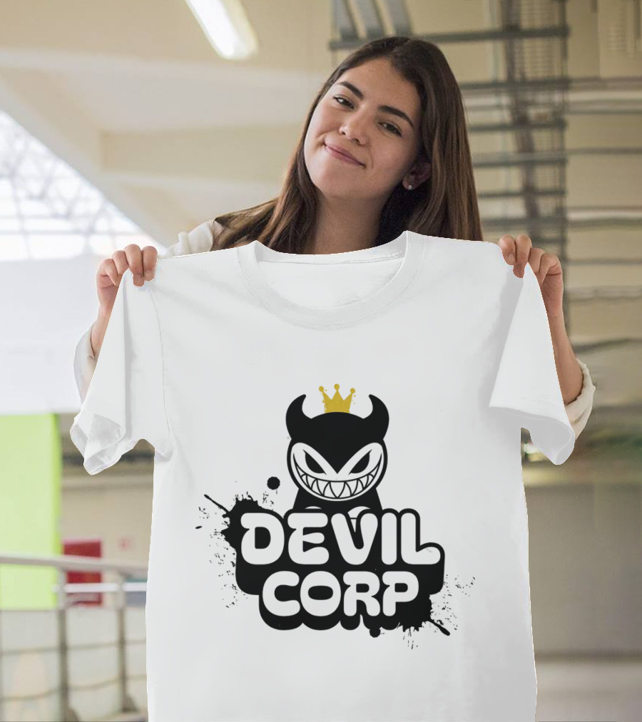 Devil Corp Mischievous Grinning Creature with Crown T-Shirt