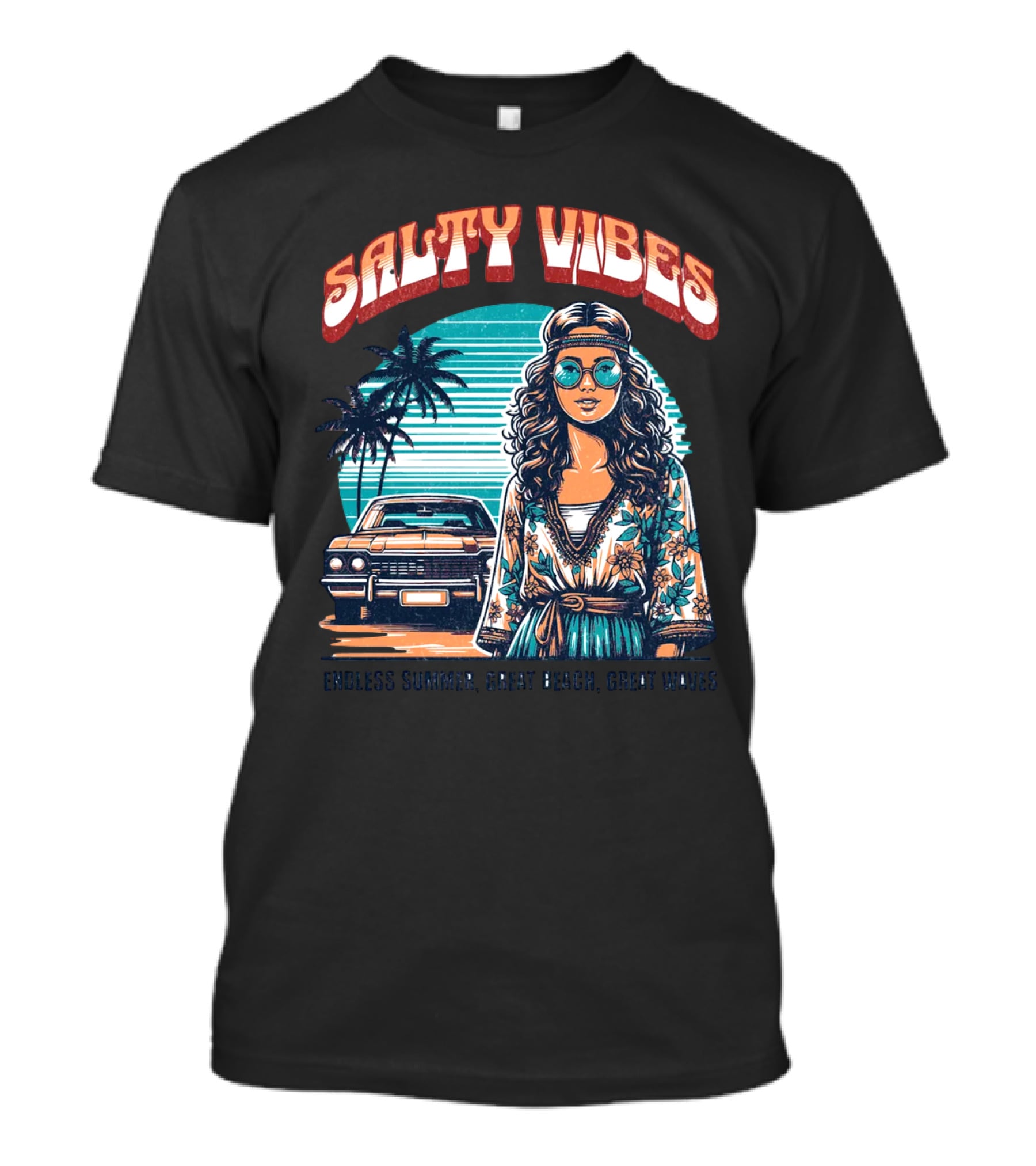 Salty Vibes Endless Summer Great Beach Great Waves T-Shirt