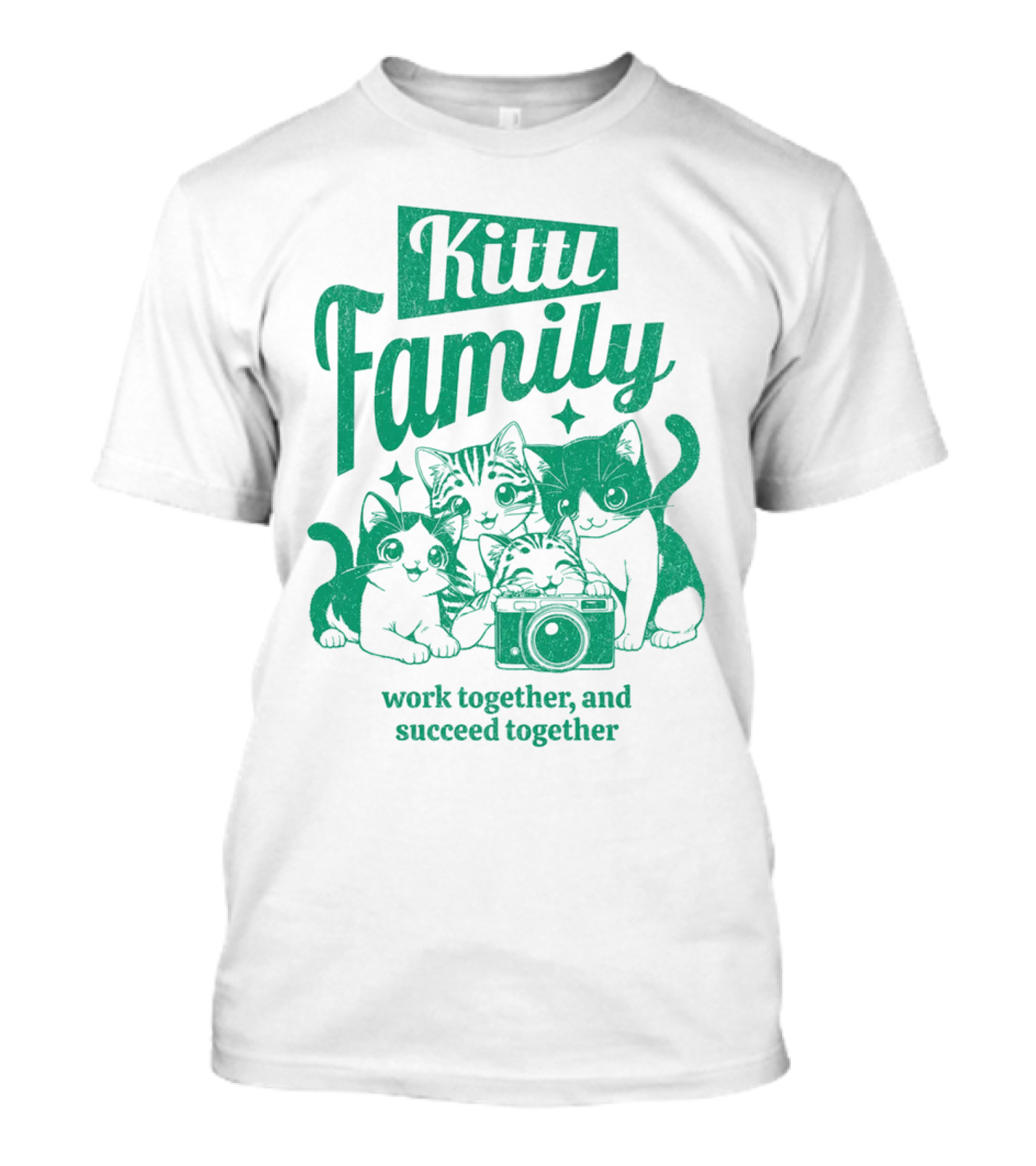 Kittl Family Work Together And Succeed Together Cats With Camera T-Shirt