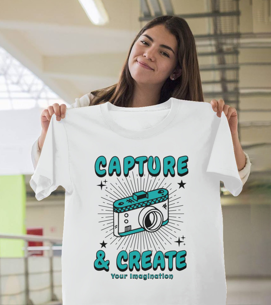 Capture and Create Your Imagination Camera T-Shirt