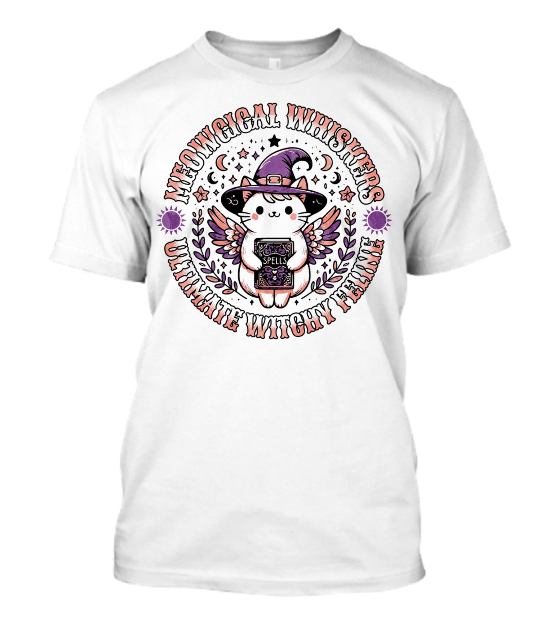 Meowgical Whiskers Ultimate Witchy Feline Spells Cute Halloween Cat T-Shirt