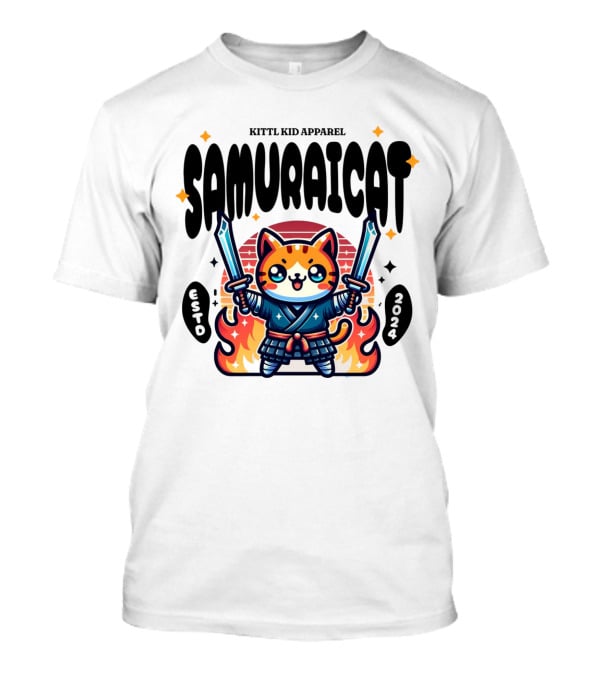 Kittl Kid Apparel Samurai Cat Estd T-Shirt