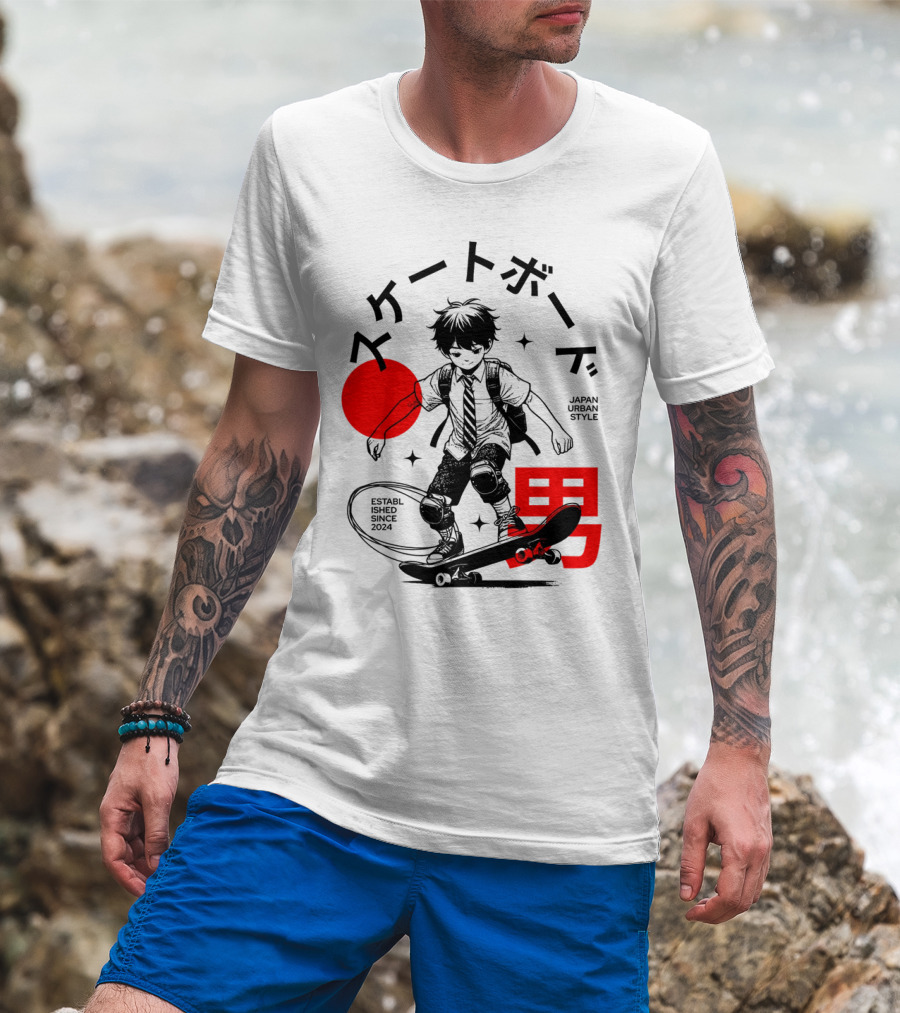 Skateboarde Japan Urban Style Established Since T-Shirt