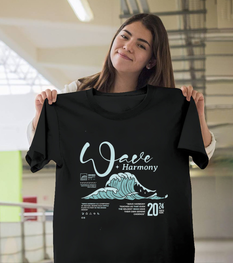 Wave Harmony Teaches Us That Even The Wildest Seas Have Their Own Serene Cadence T-Shirt