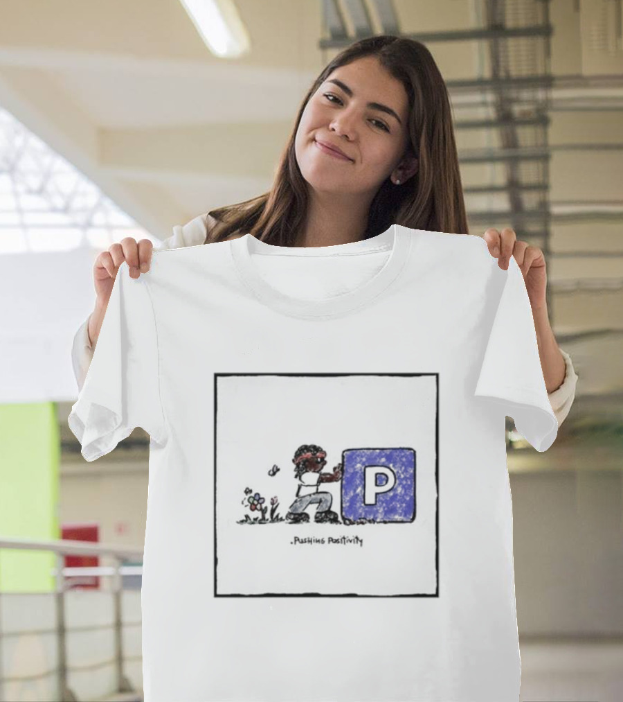 Pushing Positivity Peaceful Flower Garden Block T-Shirt