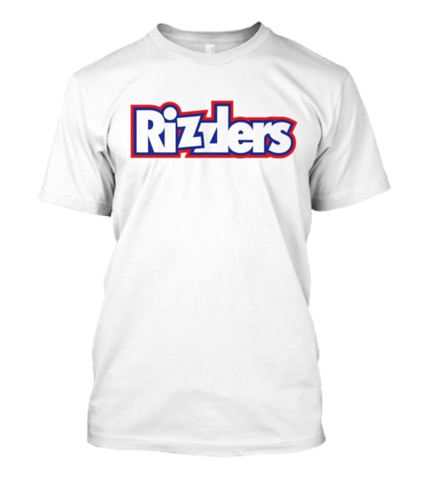Rizzlers Bold Red And Blue Retro Font T-Shirt