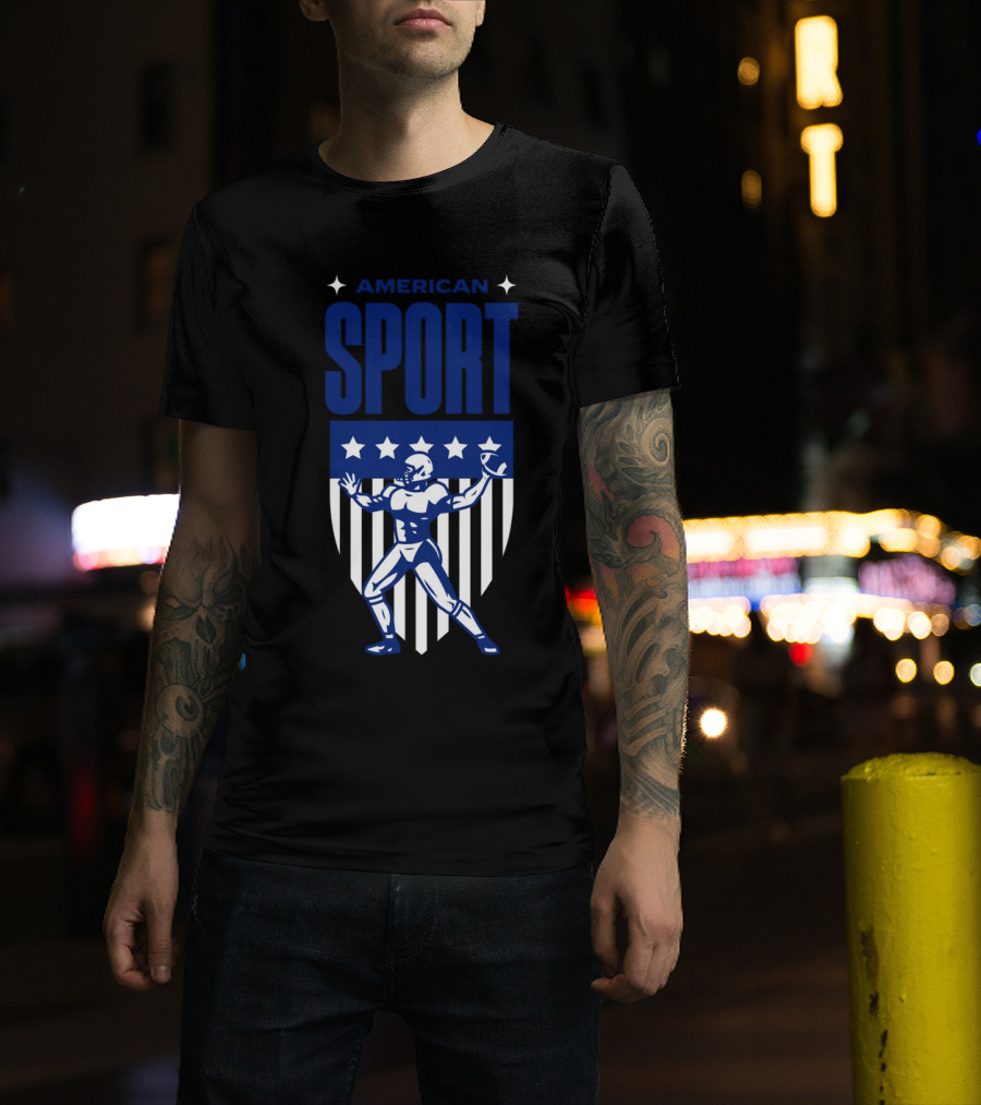 American Sport Football Icon Shield T-Shirt