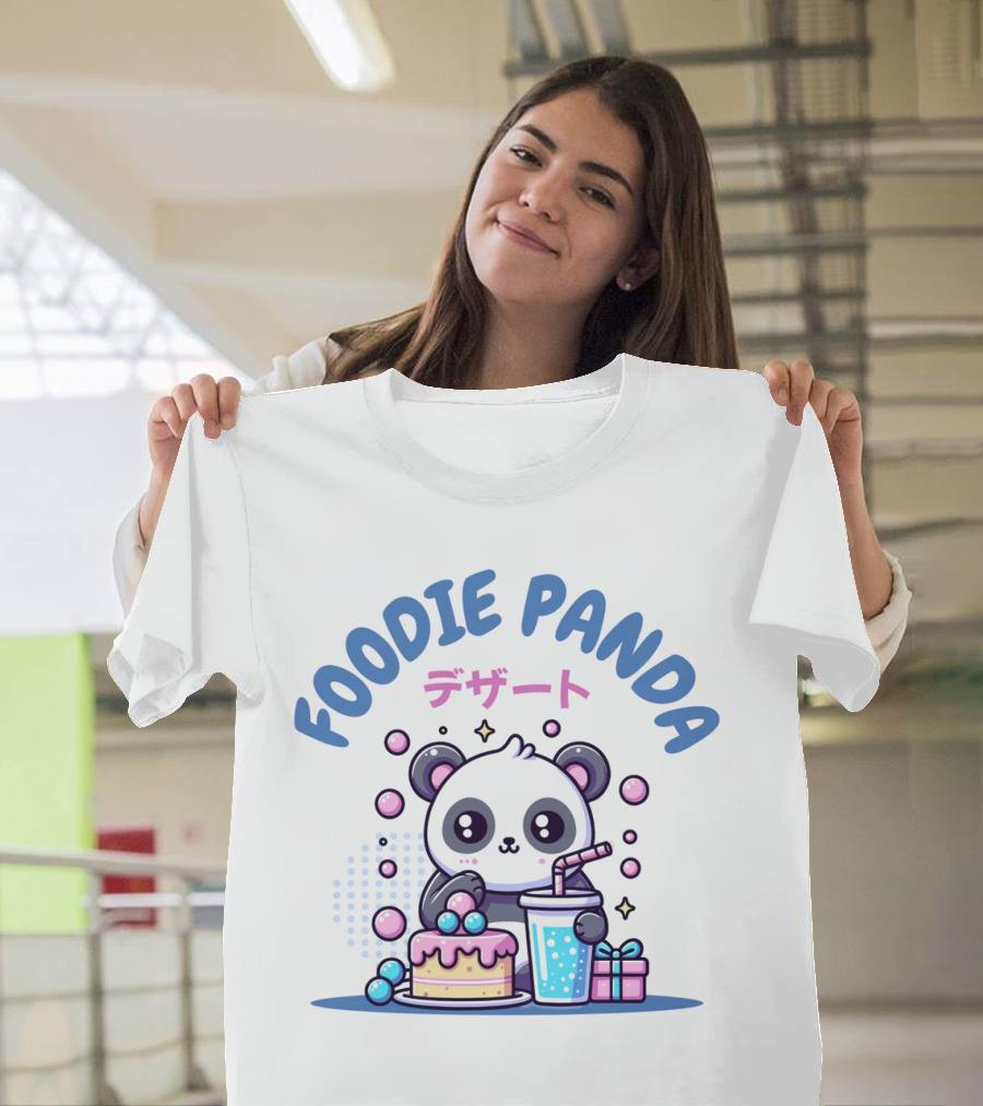 FOODIE PANDA デザート Cake Drink Gift Bubbles T-Shirt