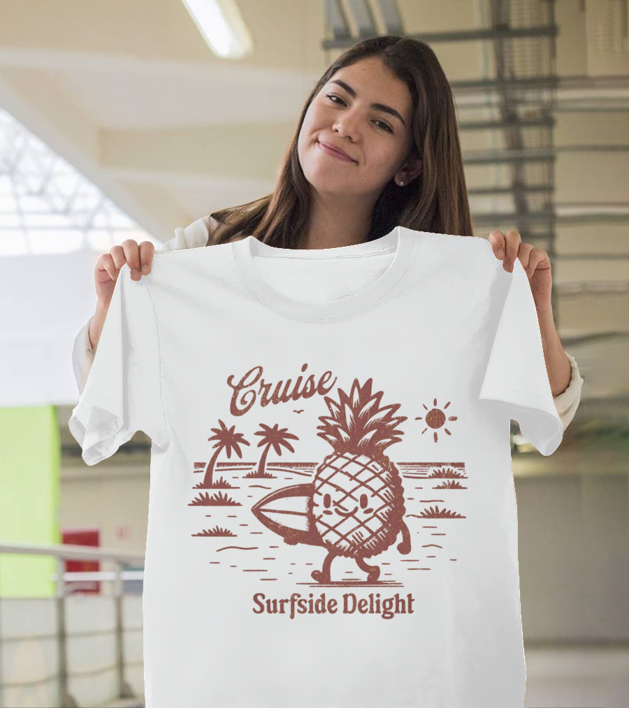 Cruise Surfside Delight Pineapple Surfer Tropical Oasis T-Shirt