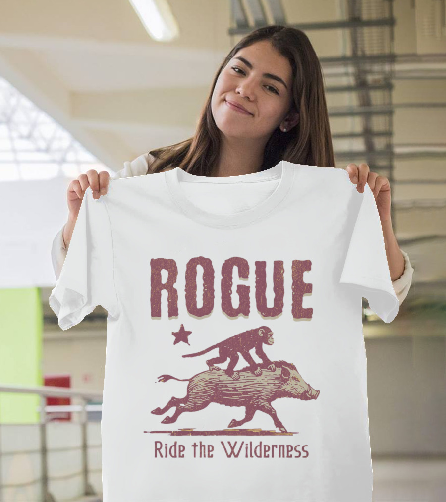 ROGUE Ride the Wilderness Monkey on Boar Adventure T-Shirt