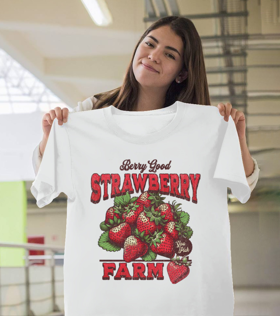 Berry Good Strawberry Farm You Pick Produce Vintage T-Shirt