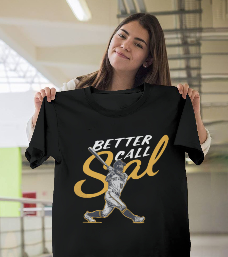Frelick Better Call Sal Baseball Player Swinging Bat T-Shirt