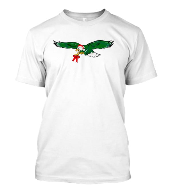 Eagles Football Santa Hat Holiday T-Shirt