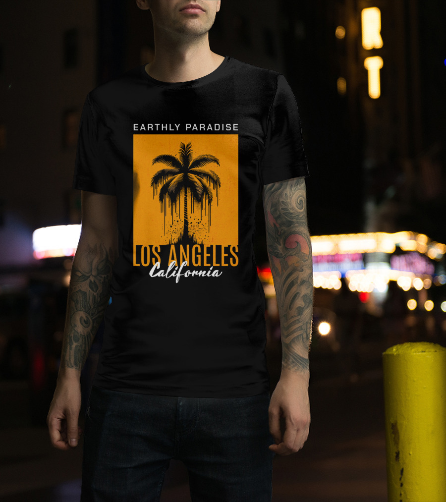 Earthly Paradise Los Angeles California Palm Tree T-Shirt