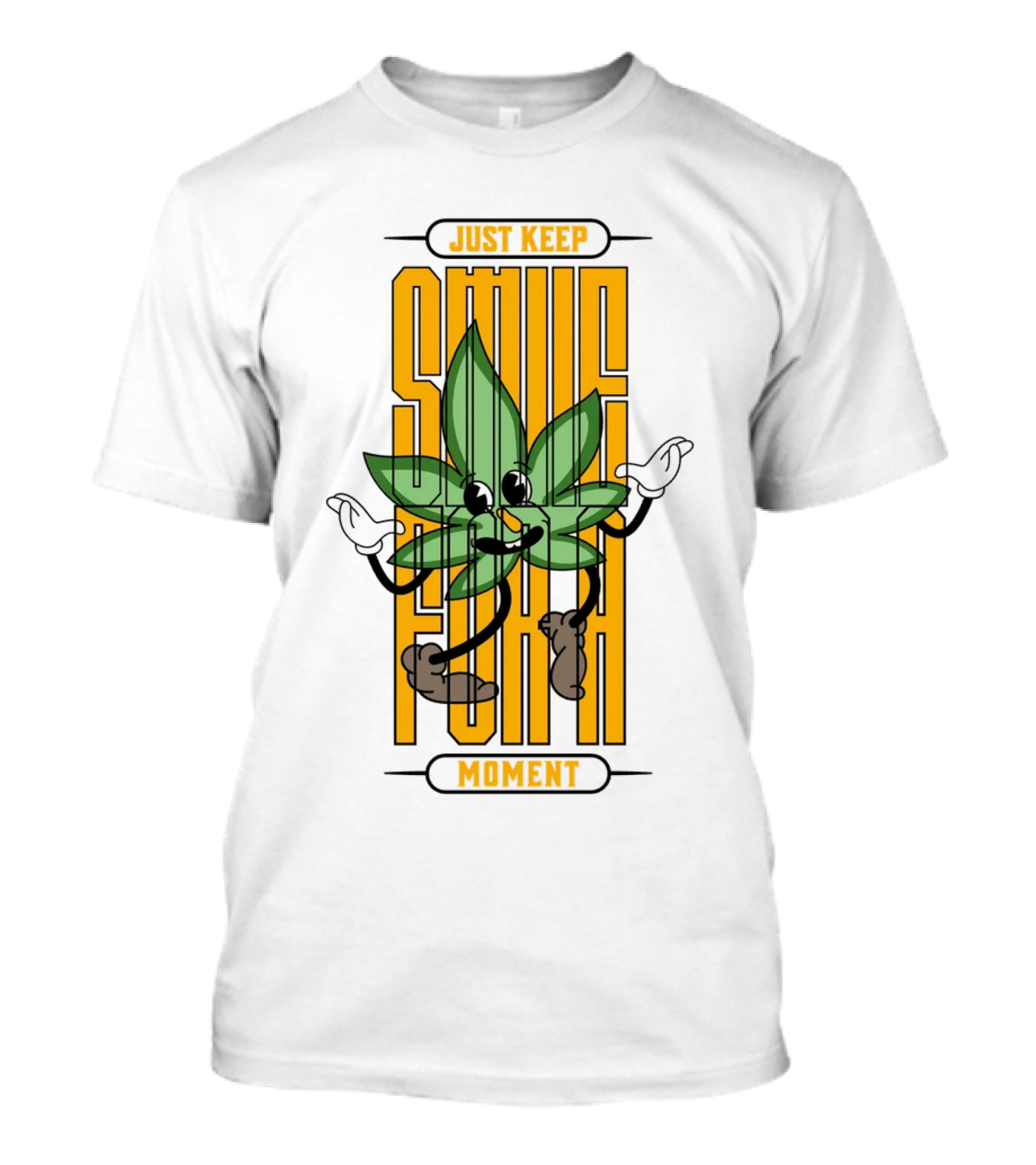 Just Keep Smile For A Moment Leaf Character T-Shirt