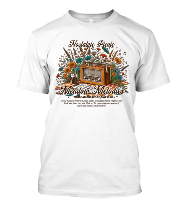 Nostalgic Picnic Meadow Melodies Music Among Wildflowers T-Shirt