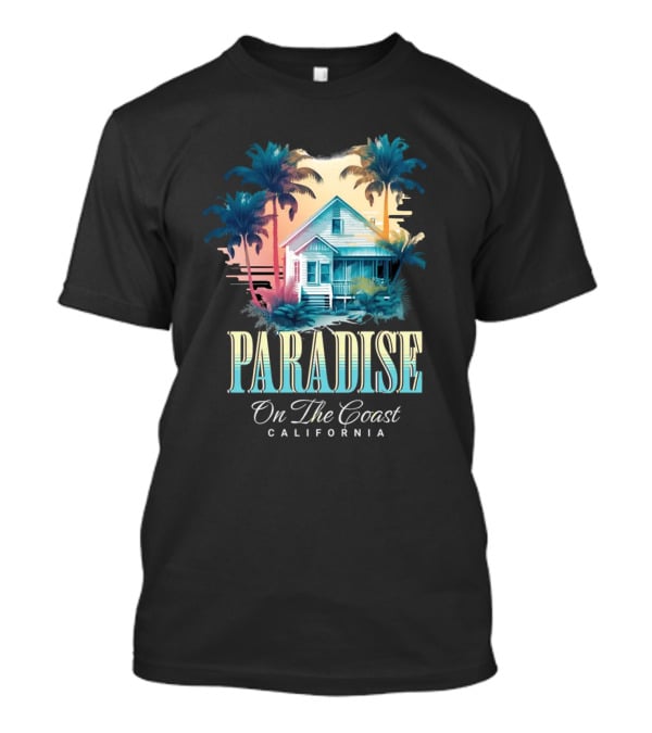 Paradise California Palm Trees Oceanfront Escape T-Shirt