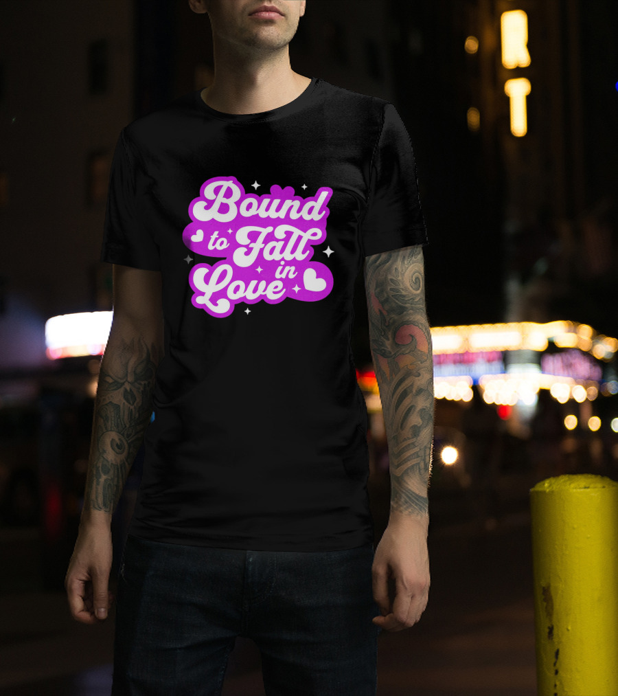 Bound To Fall In Love Purple Heart Stars T-Shirt