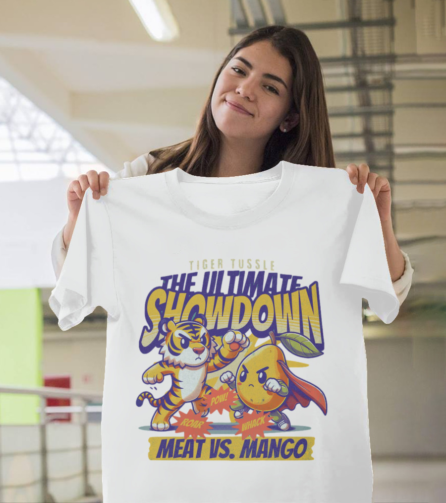 Tiger Tussle The Ultimate Showdown Meat Vs. Mango T-Shirt