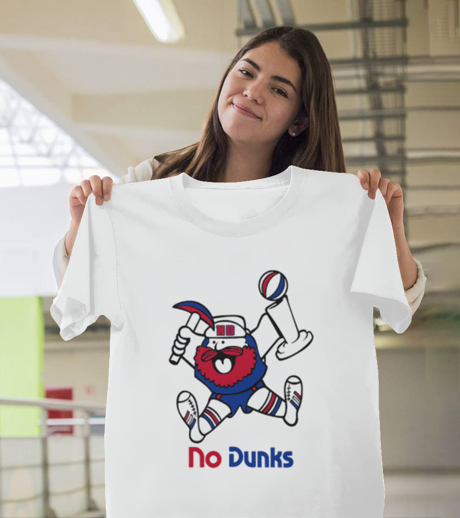 No Dunks Basketball Trophy Character with Hat and Beard T-Shirt