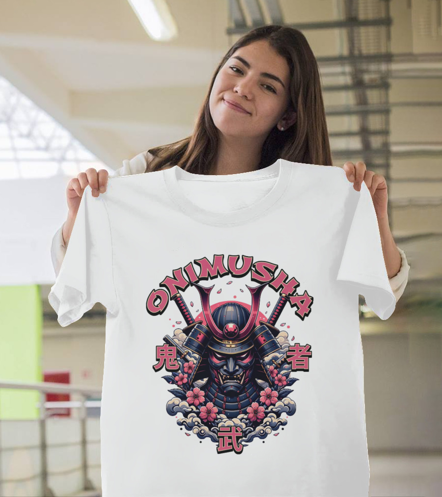 Onimusha Samurai Demon Warrior Flower Clouds T-Shirt