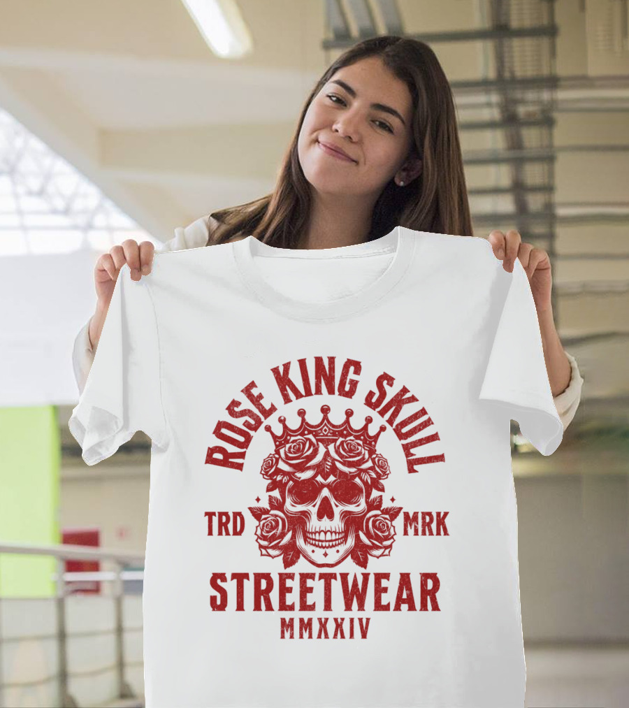 Rose King Skull TRD MRK Streetwear MMXXIV T-Shirt