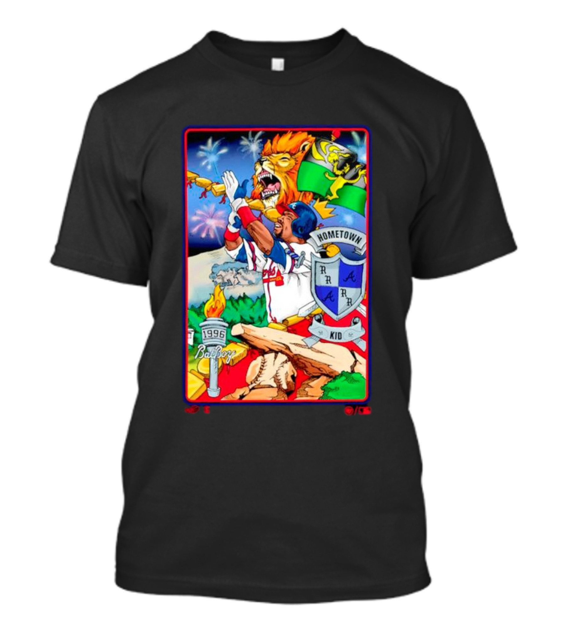 Hometown Kid Bat Boy 1996 Braves Lion Fireworks T-Shirt