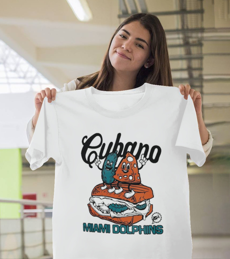 Cubano Miami Dolphins Sandwich Cartoon Characters T-Shirt