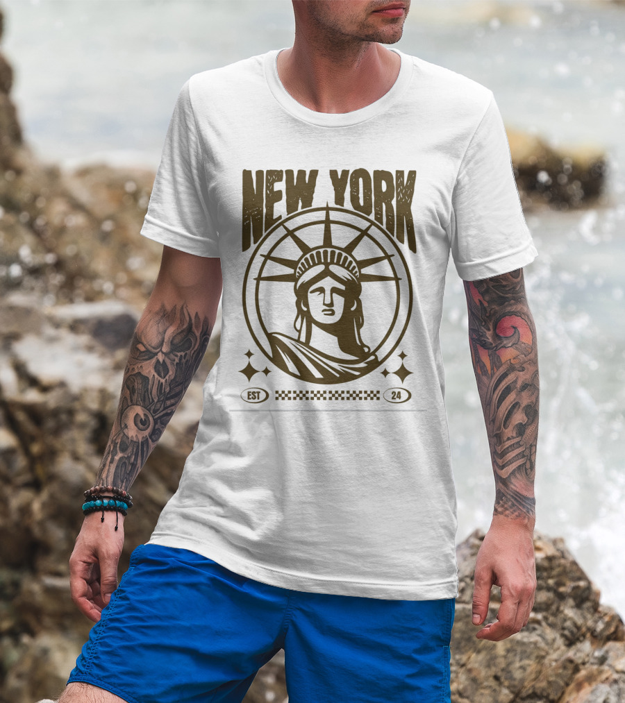 New York Statue Of Liberty EST 24 T-Shirt