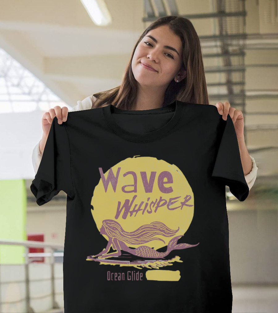 Wave Whisper Ocean Glide Mermaid In Moonlight T-Shirt