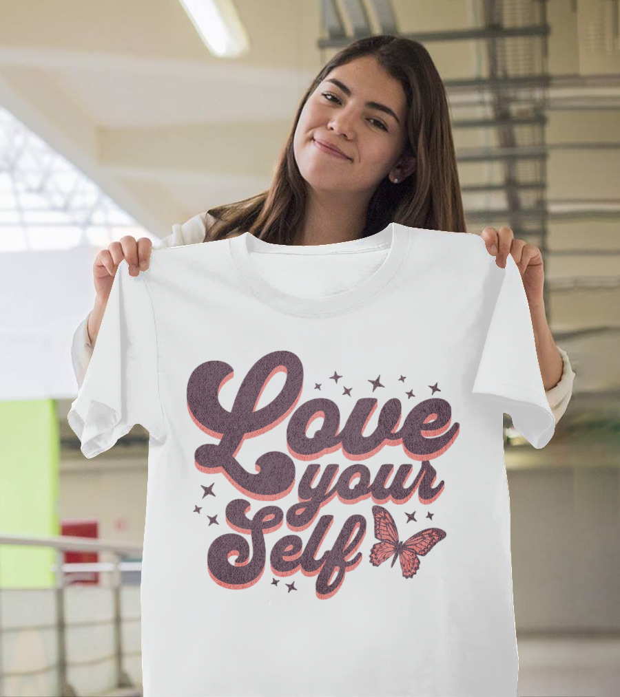 Love Yourself Butterfly With Stars T-Shirt